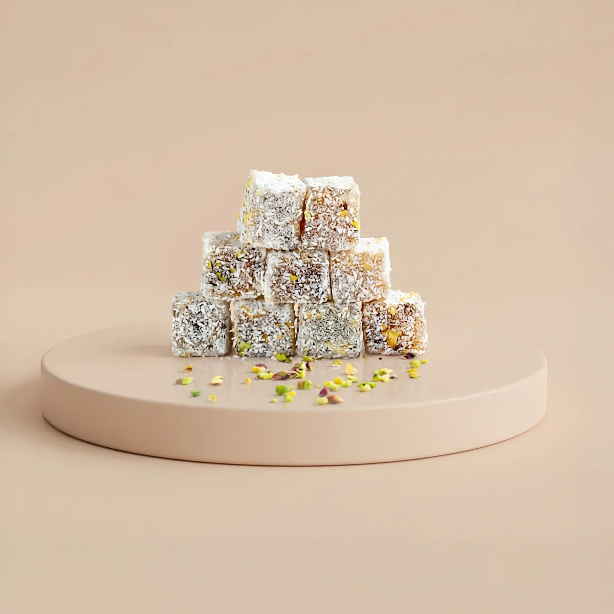 Pistage- & Kokosfågel-lokum ~ Lokûma Tevşê ya bi Fistiqê Entêpê û Hindistan Cevîzê - Bild 2